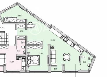 Тристаен апартамент, Варна, м-ст Акчелар, 652336, Снимка 1