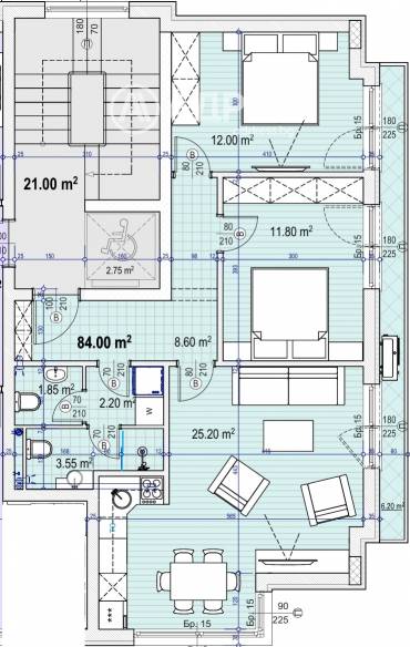 Тристаен апартамент, София, Център, 655339, Снимка 1