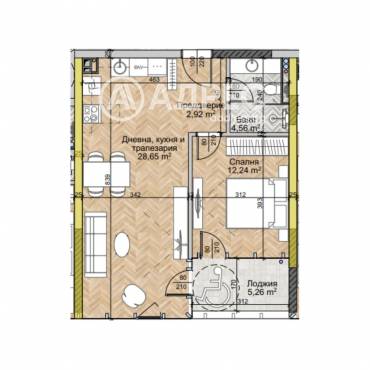 Двустаен апартамент, София, Люлин 2, 671342, Снимка 1