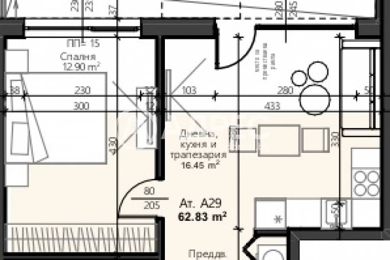 Двустаен апартамент, Бургас, Сарафово, 681343, Снимка 2