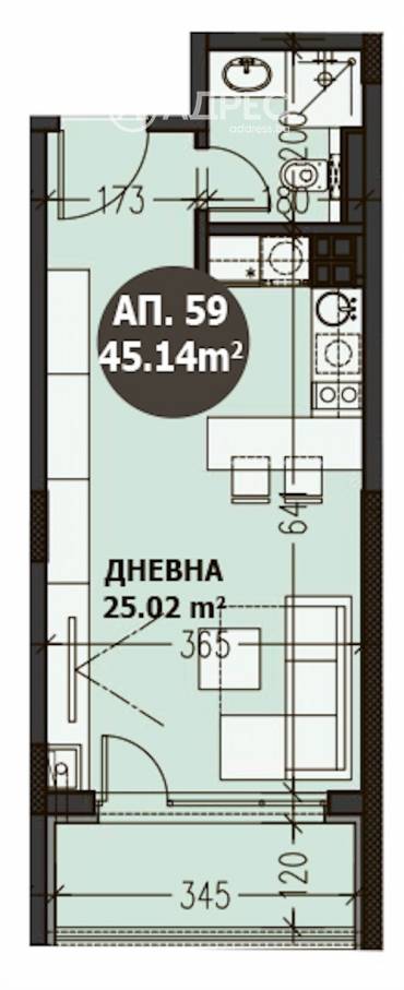 Едностаен апартамент, София, Малинова Долина, 624344, Снимка 1