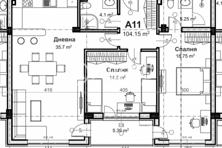 Тристаен апартамент, Пловдив, Христо Смирненски, 690344, Снимка 2