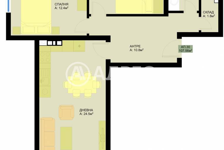 Тристаен апартамент, Варна, Победа, 616349, Снимка 2