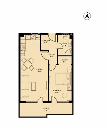 Двустаен апартамент, Банкя, Банкя, 647349, Снимка 1