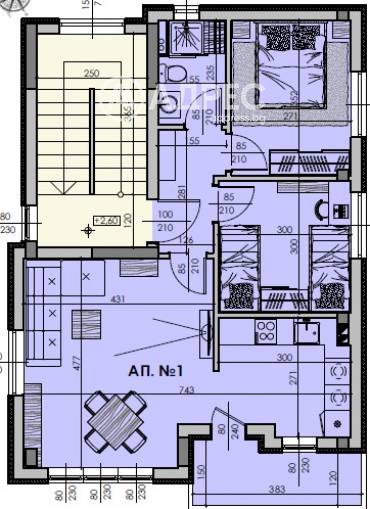 Тристаен апартамент, Шумен, Болницата, 684349, Снимка 1