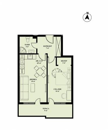 Двустаен апартамент, Банкя, Банкя, 647350, Снимка 1