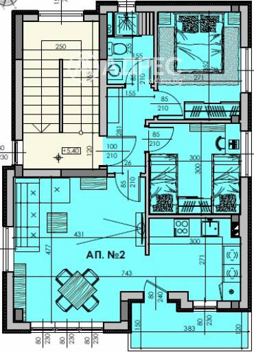 Тристаен апартамент, Шумен, Болницата, 684353, Снимка 1