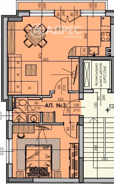 Двустаен апартамент, Шумен, Болницата, 684356, Снимка 1