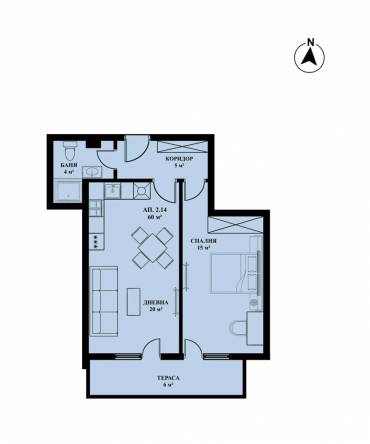 Двустаен апартамент, Банкя, Банкя, 647357, Снимка 1