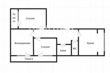 Тристаен апартамент, Бургас, Славейков, 681357, Снимка 1
