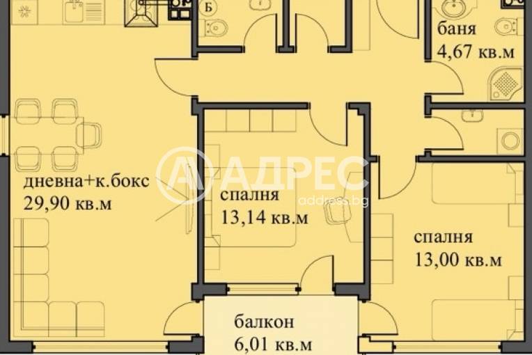 Тристаен апартамент, Варна, м-ст Пчелина, 657364, Снимка 6