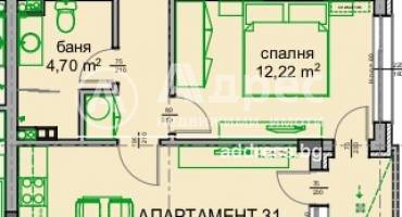 Тристаен апартамент, Бургас, Славейков, 544365, Снимка 1