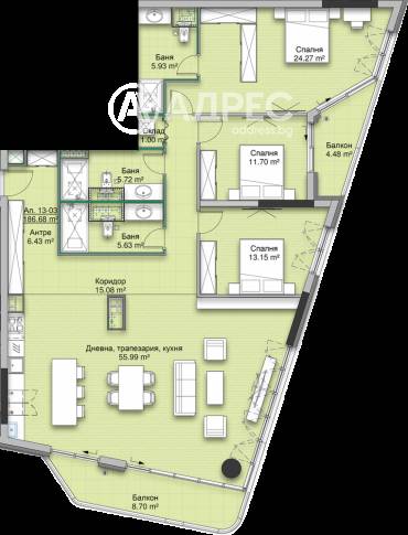 Многостаен апартамент, София, Кръстова вада, 589366, Снимка 1