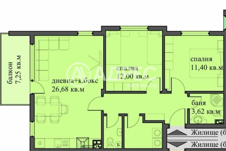 Тристаен апартамент, Варна, м-ст Пчелина, 657366, Снимка 6