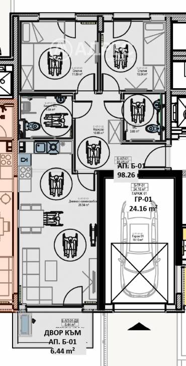 Тристаен апартамент, София, Младост 2, 677366, Снимка 1
