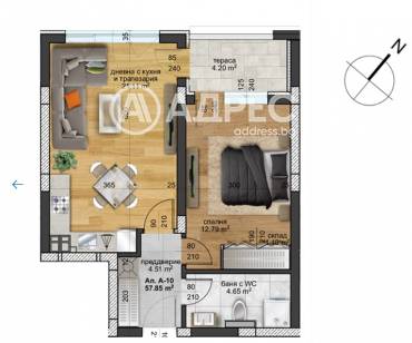 Двустаен апартамент, Пловдив, Западен, 666369, Снимка 1