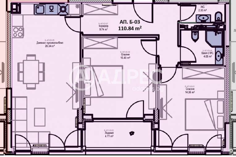 Тристаен апартамент, София, Младост 2, 677369, Снимка 1