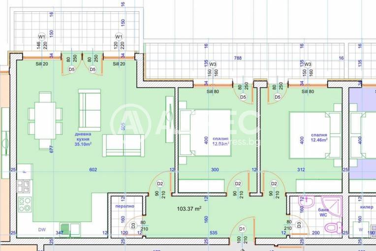 Тристаен апартамент, Варна, Галата, 664370, Снимка 27