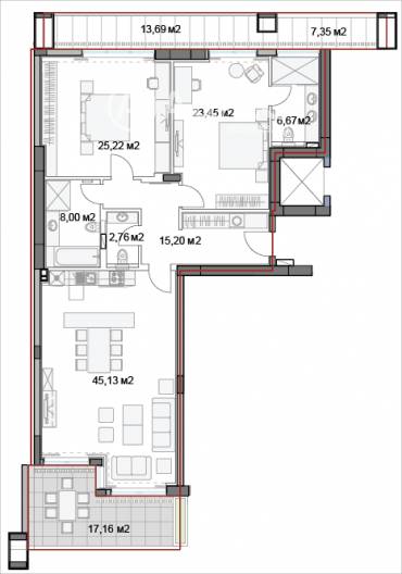 Тристаен апартамент, Варна, к.к. Слънчев ден, 541372, Снимка 1