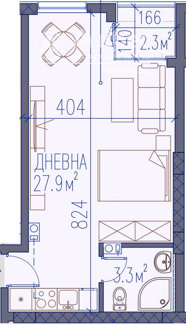 Едностаен апартамент, Пловдив, Христо Смирненски, 583373, Снимка 1