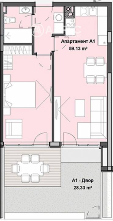 Двустаен апартамент, София, Кръстова вада, 652374, Снимка 1