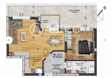 Двустаен апартамент, Пловдив, Западен, 666374, Снимка 1