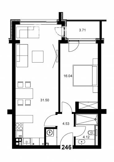 Двустаен апартамент, Варна, Бриз, 620377, Снимка 1