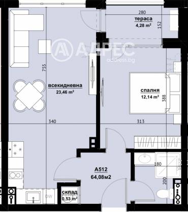 Двустаен апартамент, Бургас, Хоризонт, 670377, Снимка 1