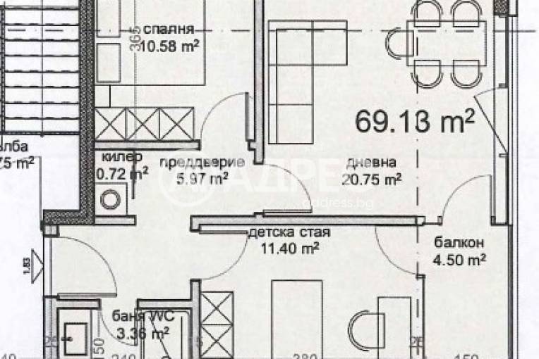 Тристаен апартамент, Варна, Владислав Варненчик, 683377, Снимка 2