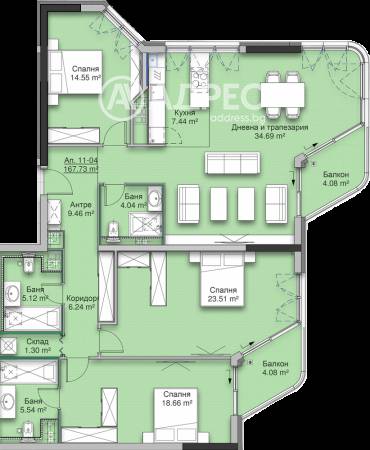 Многостаен апартамент, София, Кръстова вада, 589383, Снимка 1