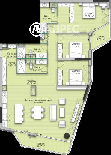 Многостаен апартамент, София, Кръстова вада, 589385, Снимка 1