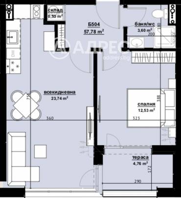 Двустаен апартамент, Бургас, Хоризонт, 675386, Снимка 1
