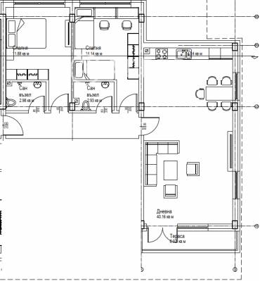 Тристаен апартамент, Стара Загора, Железник- запад, 651387, Снимка 1