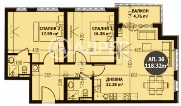 Тристаен апартамент, София, Малинова Долина, 617388, Снимка 1