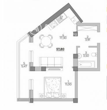 Двустаен апартамент, Варна, к.к. Чайка, 693388, Снимка 1
