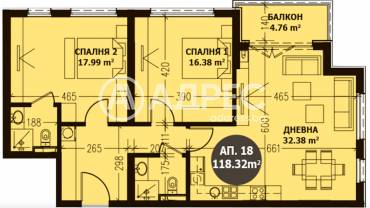 Тристаен апартамент, София, Малинова Долина, 617389, Снимка 1