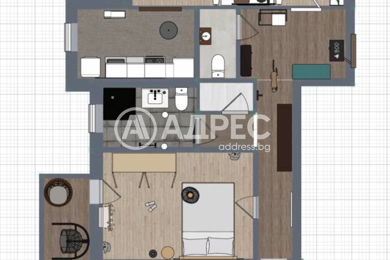 Тристаен апартамент, София, Надежда 1, 678393, Снимка 1