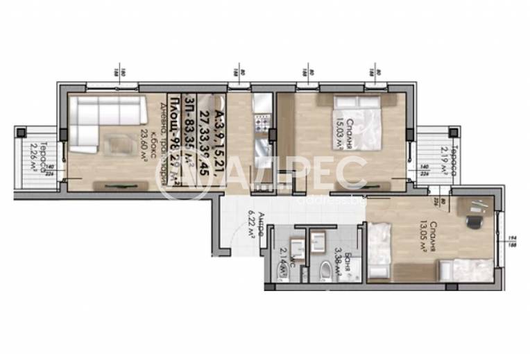 Тристаен апартамент, София, Овча купел, 660394, Снимка 1