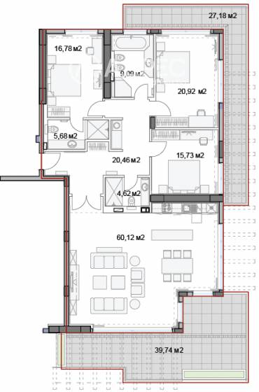 Многостаен апартамент, Варна, к.к. Слънчев ден, 541397, Снимка 1