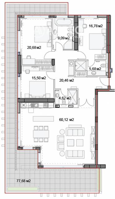 Многостаен апартамент, Варна, к.к. Слънчев ден, 541398, Снимка 1