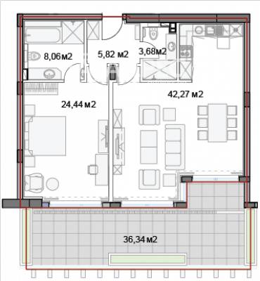 Двустаен апартамент, Варна, к.к. Слънчев ден, 541399, Снимка 1