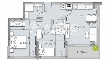 Тристаен апартамент, София, Кръстова вада, 595399, Снимка 1