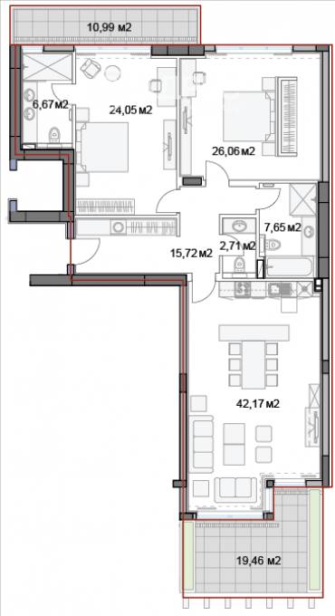 Тристаен апартамент, Варна, к.к. Слънчев ден, 541400, Снимка 1