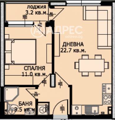 Двустаен апартамент, Варна, Младост 1, 634400, Снимка 1