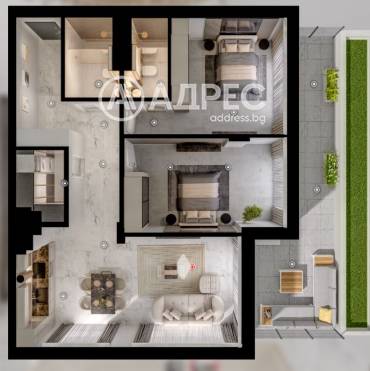 Тристаен апартамент, София, Манастирски ливади - изток, 670402, Снимка 1