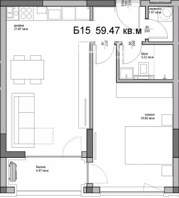 Двустаен апартамент, Варна, Аспарухово, 661403, Снимка 1
