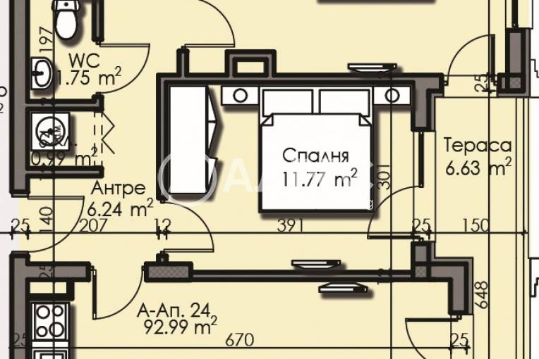 Тристаен апартамент, Бургас, Изгрев, 632404, Снимка 1