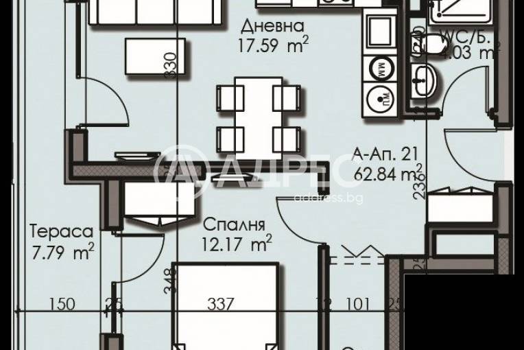 Двустаен апартамент, Бургас, Изгрев, 632405, Снимка 2