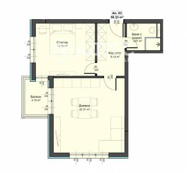 Двустаен апартамент, Варна, Аспарухово, 682405, Снимка 1