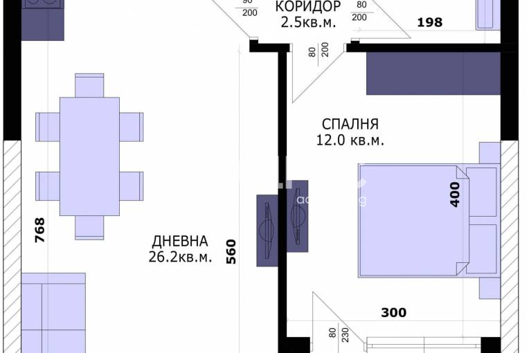 Двустаен апартамент, Варна, Кайсиева градина, 696406, Снимка 1